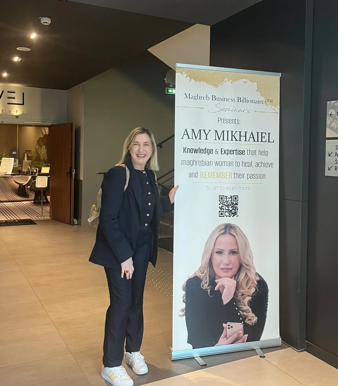 Amy Mikhaiel at a Maghreb Business Billionaires seminar